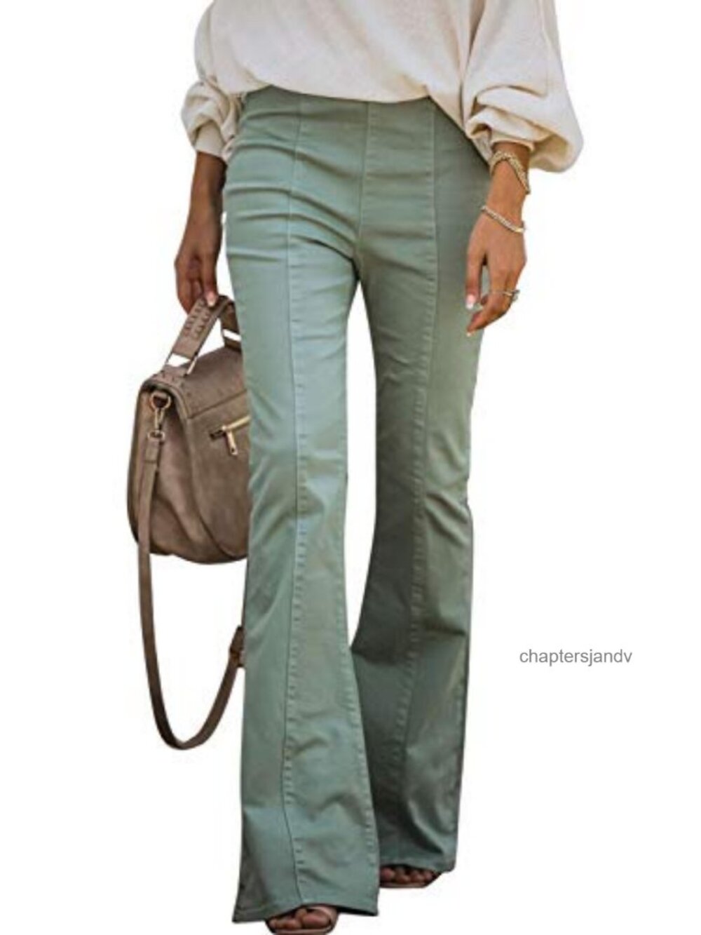 Women's High Waisted Flare Jeans Bell Bottom Denim Pants Stretchy